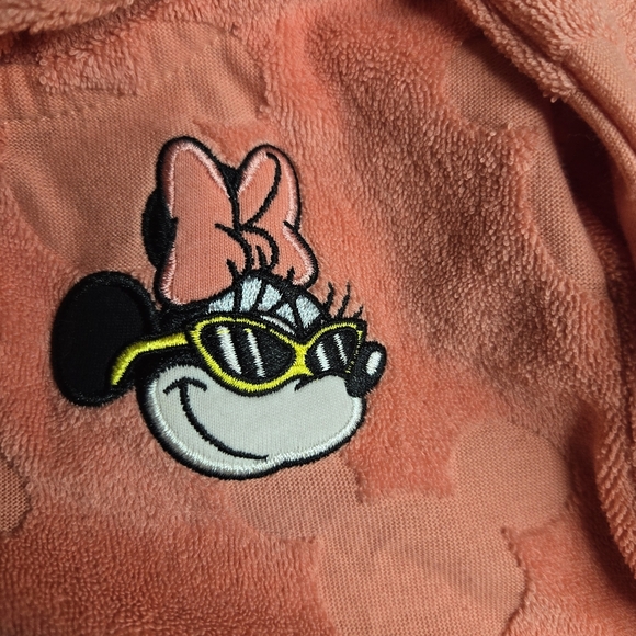 Disney's Minnie Mouse Pink Terry Cloth Hood Swim Jacket New With Tags - Picture 3 of 5